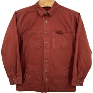 Men's Red Carhartt Rugged Flex Relaxed Fit Canvas Fleece Shirt Jacket XL Tall
